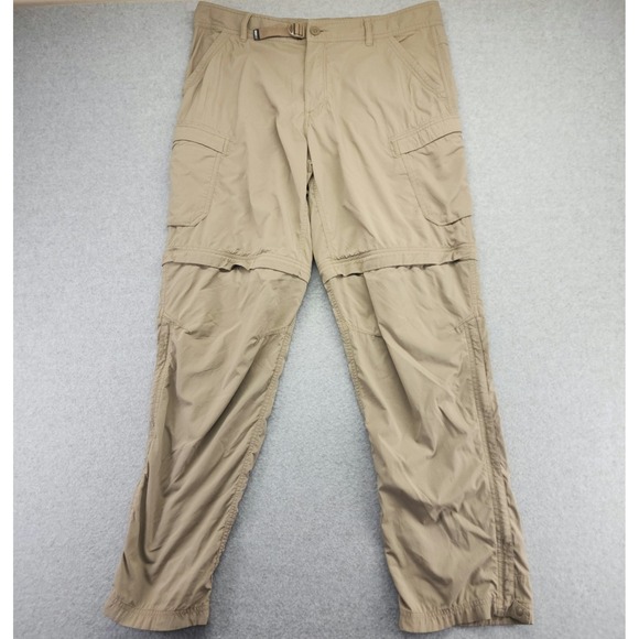 REI Co-Op Sahara‎ Convertible Pants Men's 38x32 Tan Nylon Cargo Hiking Camping - Picture 1 of 12